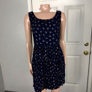 Vintage 90's 80s La Belle Dress Small Rayon Mini Cottagecore Floral USA H4-1
